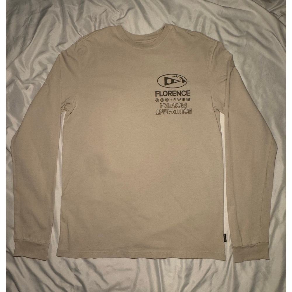 Florence Marine X Modern Equipment Long Sleeve Shirt Mens M Tan Graphic Tee